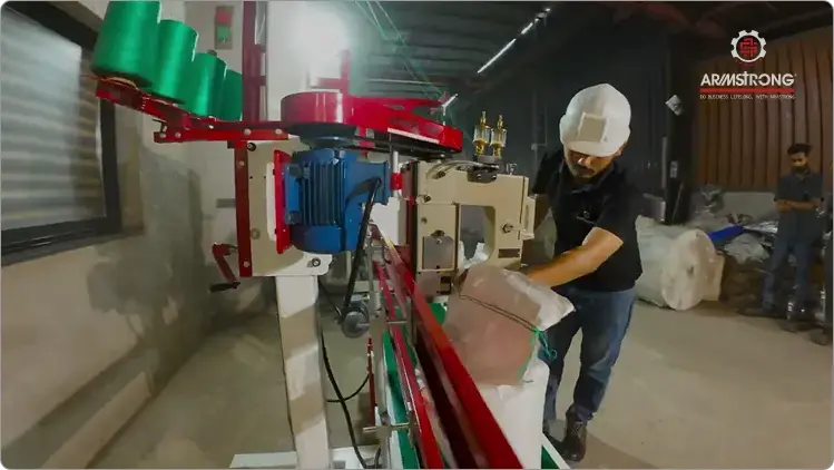 Heavy Duty Bag Closing Machine with Column & Conveyor AS802